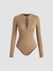 Jersey V-neck Zipper Bodysuit