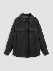 Teddy Fleece Shacket With Pockets