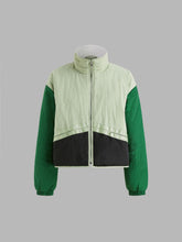 Stand Collar Solid Pocket Puffer Jacket