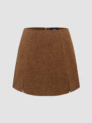 Corduroy High Waist Split Skort Curve & Plus