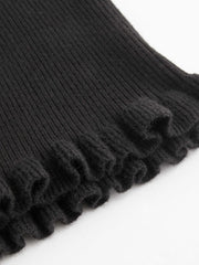 Mid Waist Solid Split Knit Midi Skirt