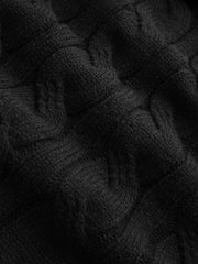 Round Neckline Geometric Knitted Long Sleeve Top Curve & Plus