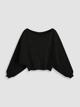 Round Neckline Geometric Knitted Long Sleeve Top Curve & Plus