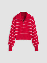 Solid Knit Polo Zipper Cardigan