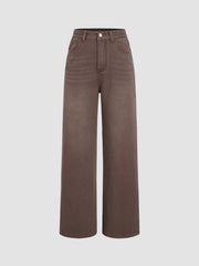 Honey Denim Mid Rise Solid Straight Leg Jeans