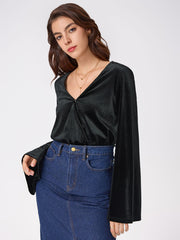 V Neck Long Sleeve Bodysuit