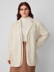 Dirty Chai Oversized Cream Blazer Curve & Plus
