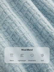 Wool-blend Hooded Button Cardigan With Scarf