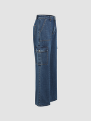 Petite Solid Cargo Jeans