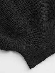 High Neck Solid Knitted Long Sleeve Crop Sweater Curve & Plus