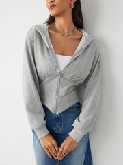 Solid Hooded Corset Hoodie
