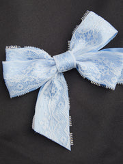 Lace Bowknot Detachable Drawstring Hoodie