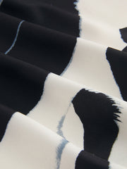 Abstract Geometric Wrap Mini Dress