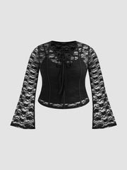 Floral Lace V-neck Top & Solid Cami Top Curve & Plus