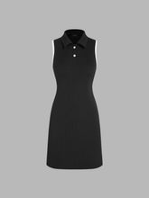 Polo Collar Contrasting Binding Mini Dress