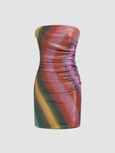 Sequin Gradient Striped Tube Mini Dress