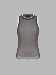Contrasting Binding Solid Tank Top