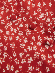 V-neck Ditsy Floral Knotted Midi Dress