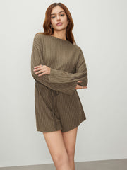 Solid Round Neckline Ruffle Bowknot Romper