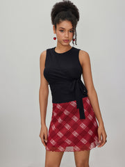 Round Neck Bowknot Solid Tank Top
