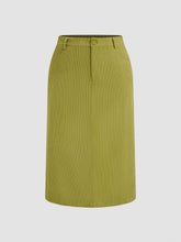 Corduroy High Waist Solid Maxi Skirt Curve & Plus