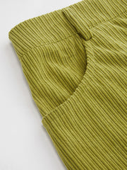Corduroy High Waist Solid Maxi Skirt Curve & Plus