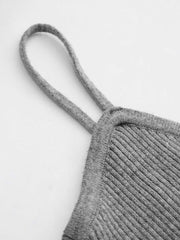 Knitted Scoop Neckline Split Midi Dress & Shrug