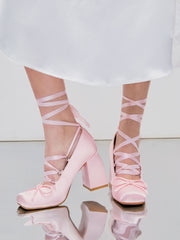 Ballet Satin Bow Mary Jane Heels