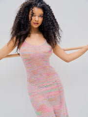 Knit Scoop Neck Striped Midi Dress