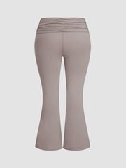 CiderAIRY™ Mid Rise Solid Ruched Flared Leggings Curve & Plus