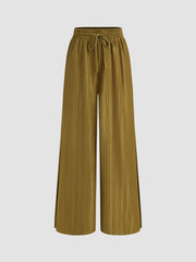 Mid Rise Split Wide Leg Trousers