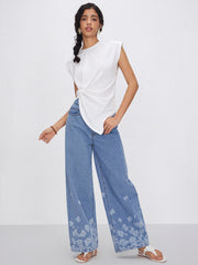 Asymmetrical Hem Short Sleeve Top