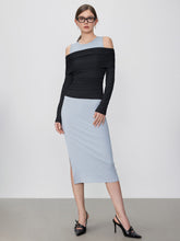 Off-shoulder Long Sleeve Top & Split Maxi Dress