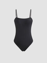 Shaping Square Neck Backless One Piece Swimsuit