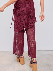 Mid Rise Solid Knitted Straight Leg Trousers
