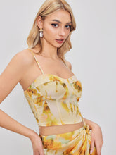 Satin Sweetheart Abstract Crop Cami Top