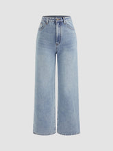 Petite Denim Solid Straight Leg Jeans