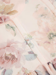 Chiffon Floral Bowknot Layered Ruffle Hem Mini Dress