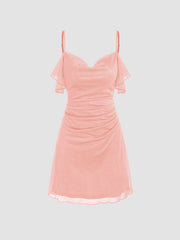 Sequin Ruched Mini Dress