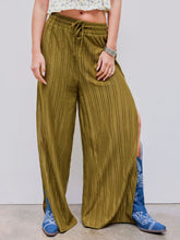 Mid Rise Split Wide Leg Trousers