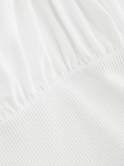Woven Square Neck Corset Ruched Midi Dress