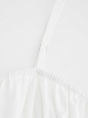 Woven Square Neck Corset Ruched Midi Dress