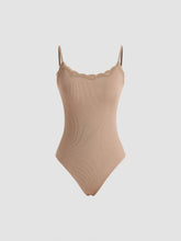 U-neck Solid Lace Bodysuit