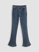 High Stretch Cider Denim High Rise Solid Flared Jeans