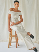Linen-blend Mid Rise Pleated Solid Wide Leg Trousers