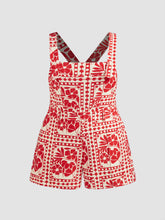 Woven Square Neck Floral All Over Print Romper Curve & Plus