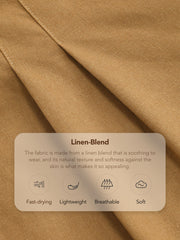 Linen-blend Pocket Wide Leg Pants With Belt Curve & Plus