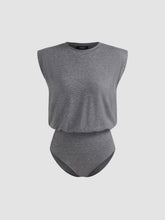 Round Neck Sleeveless Solid Bodysuit