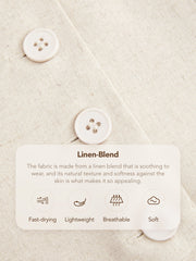 Linen-blend Button Tube Crop Top