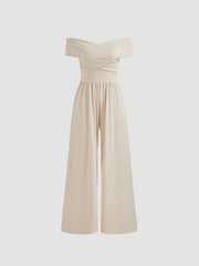 Off-shoulder Criss Cross Jumpsuit